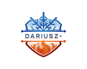 Freezing - Snowflake Fire Shield logo design
