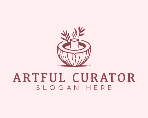 Coconut Spa Candle logo design