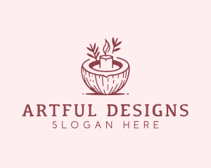 Coconut Spa Candle logo design