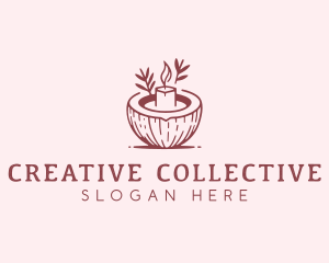 Coconut Spa Candle logo design