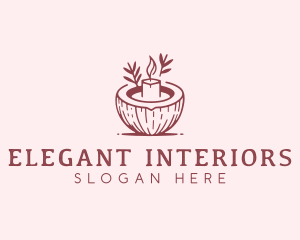 Coconut Spa Candle logo design