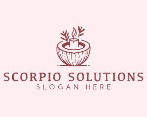 Coconut Spa Candle logo design