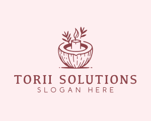 Coconut Spa Candle logo design