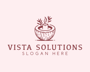 Coconut Spa Candle logo design