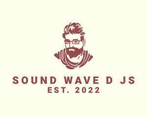 Hippy - Beard Man Style Fashion logo design