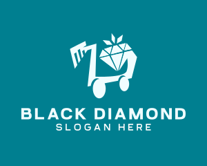 Diamond Jewelry Shopping Cart logo design