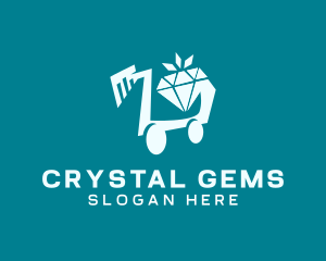 Diamond Jewelry Shopping Cart logo design