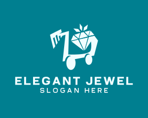 Diamond Jewelry Shopping Cart logo design