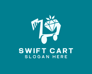 Diamond Jewelry Shopping Cart logo design