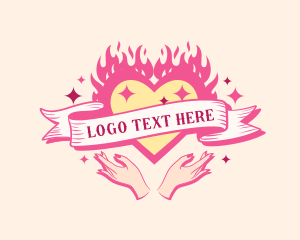 Blur - Y2K Heart Nail Salon logo design