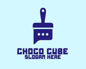 Violet Chat Brush logo design