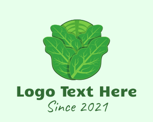 Veggie - Green Leafy Cabbage logo design
