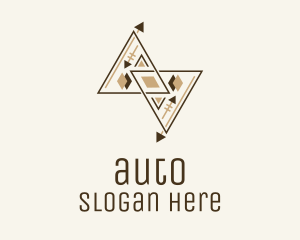 Brown Geometric Aztec Pattern Logo