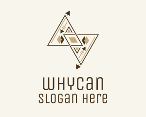 Brown Geometric Aztec Pattern Logo