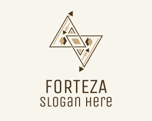 Brown Geometric Aztec Pattern logo design