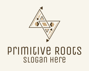 Primitive - Brown Geometric Aztec Pattern logo design