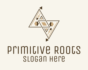 Brown Geometric Aztec Pattern logo design