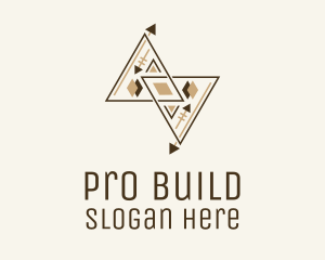 Brown Geometric Aztec Pattern logo design