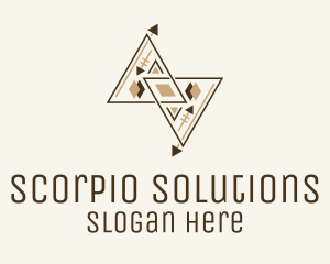 Brown Geometric Aztec Pattern logo design