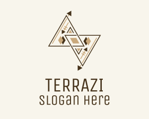 Brown Geometric Aztec Pattern logo design