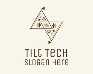 Brown Geometric Aztec Pattern logo design