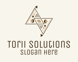 Brown Geometric Aztec Pattern logo design