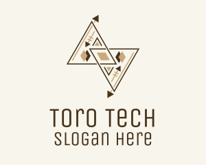 Brown Geometric Aztec Pattern logo design