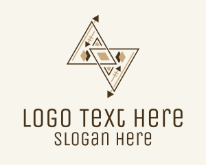 Brown Geometric Aztec Pattern Logo