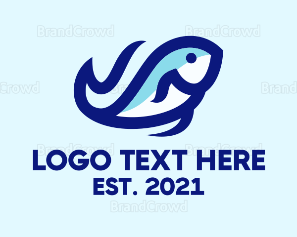 Wave Ocean Fish Logo