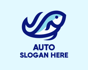 Wave Ocean Fish Logo