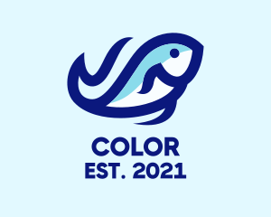 Fisherman - Wave Ocean Fish logo design