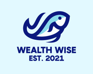 Fisherman - Wave Ocean Fish logo design