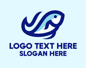 Wave Ocean Fish Logo