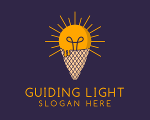 Bulb Gelato Dessert logo design