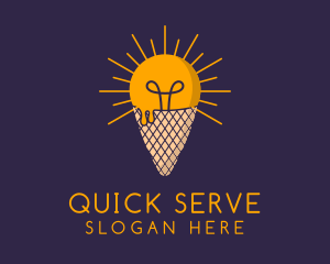 Bulb Gelato Dessert logo design