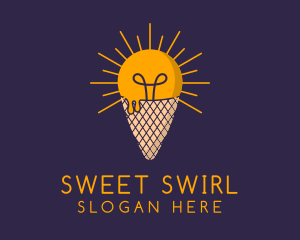 Soft Serve - Bulb Gelato Dessert logo design