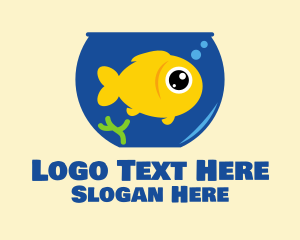 Pet Animal - Big Goldfish Bowl logo design