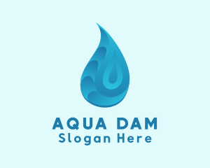 Gradient Aqua Droplet logo design