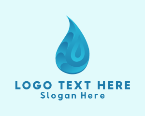 H2o - Gradient Aqua Droplet logo design