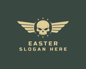 Military Skull Wings Logo