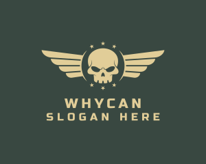 Military Skull Wings Logo