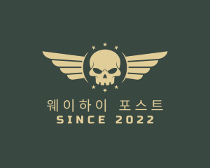 Military Skull Wings logo design