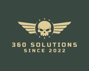 Military Skull Wings logo design