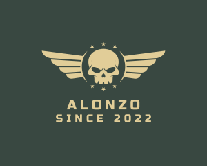 Military Skull Wings logo design