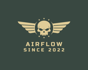 Military Skull Wings logo design