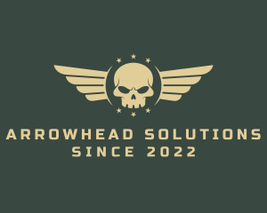 Military Skull Wings logo design