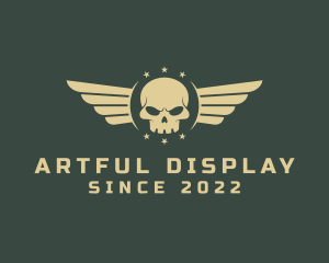 Military Skull Wings logo design