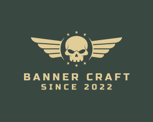 Military Skull Wings logo design