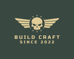 Military Skull Wings logo design