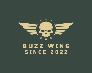 Military Skull Wings logo design